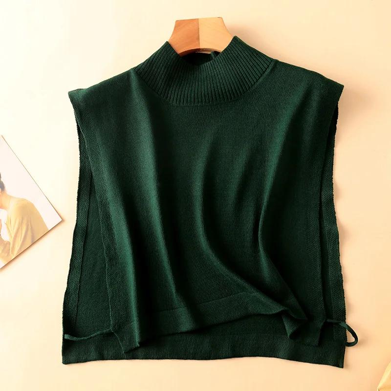 Women Wool Detachable Collar Fake Neck Mock Hooded Solid Color False Sweater Ladies Turtleneck Neckwear Clothing Accessories