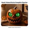 Pumpkin-Shaped Resin Figurine Compact Jack-O'-Lantern Decor Indoor Outdoor
