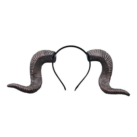 Goat Horn Headband Gothic Devil Horns Hair Hoop Halloween Dress Up Hair Accessories for Halloween Party Cosplay Events