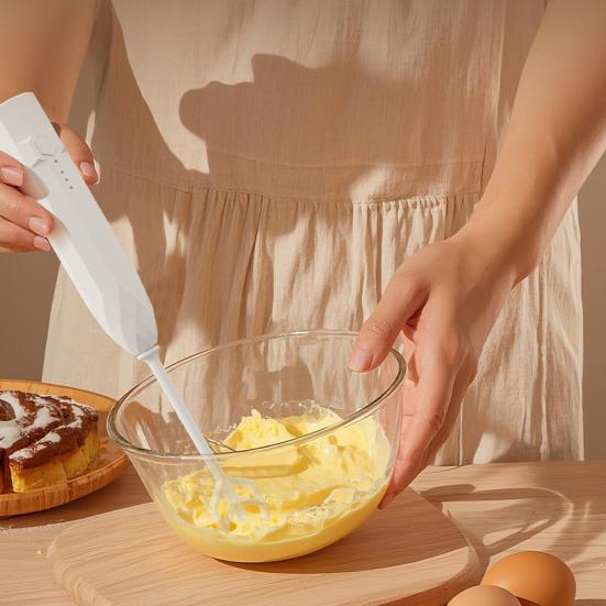 Electric Stirrer Milk Frother Handheld Stainless Steel Mixer Low Noise Rechargeable Electric Coffee Household Egg Whisk