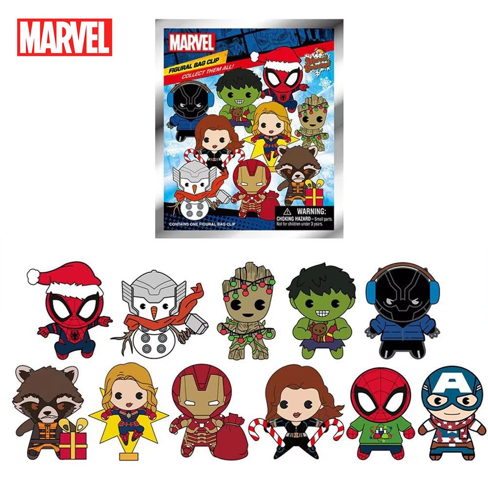 1 шт. Официально лицензированная 3D фигурка Мстителей из Marvel, случайный брелок-клипса, фигурка из аниме, прочный брелок, для коллекционера аниме, рюкзак Kering