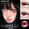 FUNSACHY 2 шт. Косплей Белые Линзы Хэллоуин Цветные Контактные Линзы Сумасшедшие Белые Глазные Контакты Аниме Черный Макияж Вампир Красная Линза