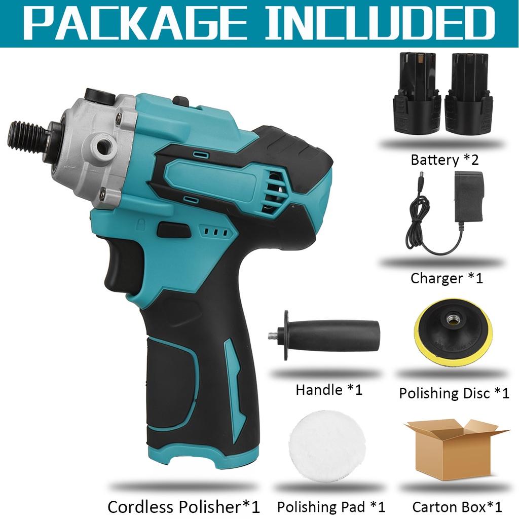12 В портативная беспроводная электрическая полировальная машина для автомобиля, очиститель для полировки автомобиля, регулируемая, 5 скоростей, перезаряжаемая