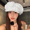 Versatile Oversized Cloud Hat Polka Dot Print Beret Trendy Octagonal Hat  for Women