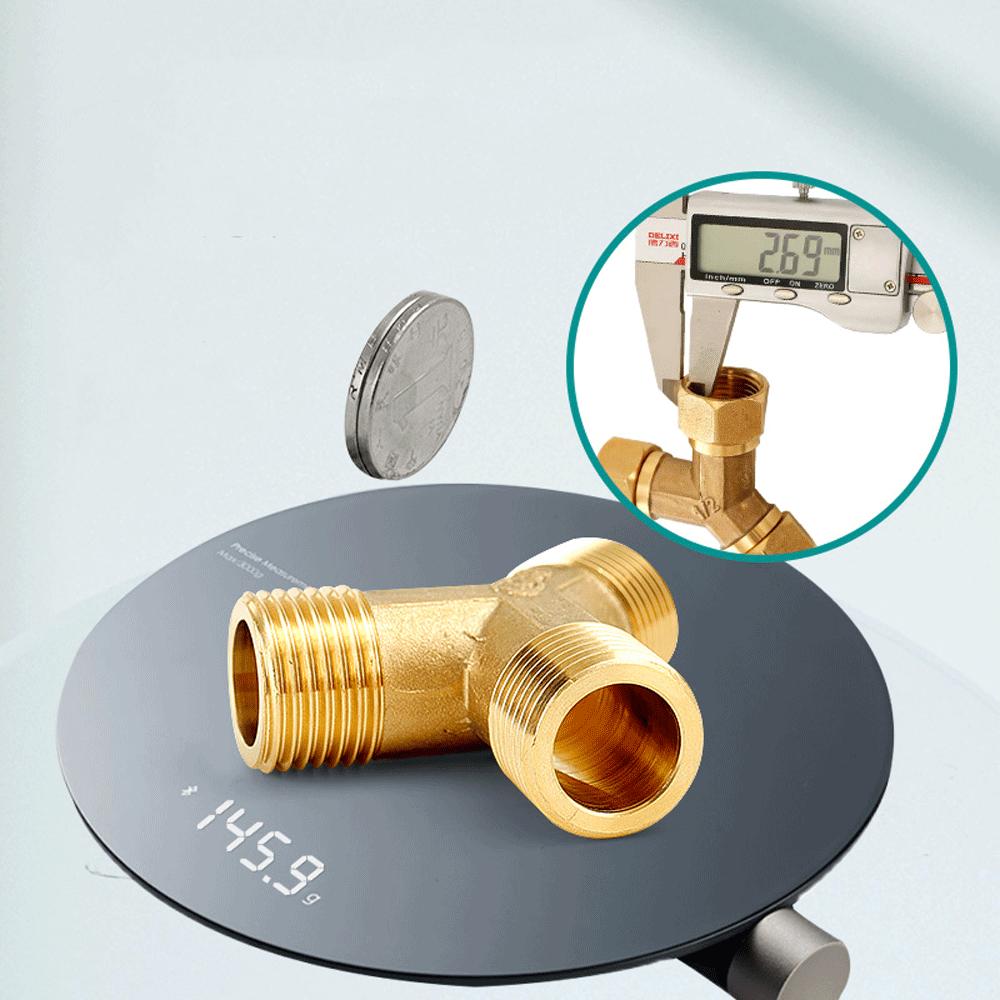 H58 Латунь 1/2" 3/4" Резьба BSPP Тройник равнопроходной Редуктор Фитинг для труб Утолщенный Соединитель-муфта Адаптер для воды и газа Соединитель