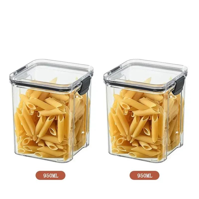 1-5Pcs Sets Sealed Jar Food Storage Box Transparent Plastic Kitchen Organizer Multigrain Tank Stackable Dried Sealed Storage Jar