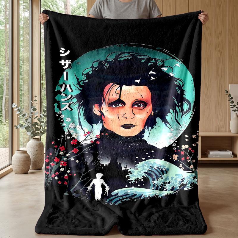 Soft Flannel Blanket Lightweight Cozy Bedroom Living Room CoverEdward Scissorhands