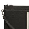 Bally Palladium Hardware Logo Print Zipper Clutch Men Clutch Black 6304957