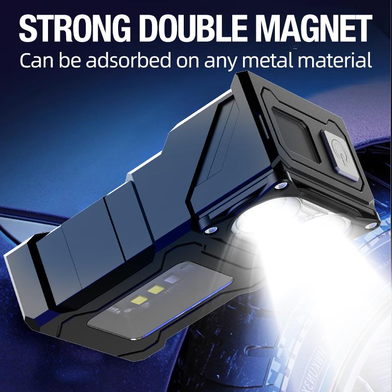 Mini Portable LED COB Flashlight Ajustable Rotatable Magnetic Torch USB Rechargable Outdoor Torch Camping Emergency Lantern