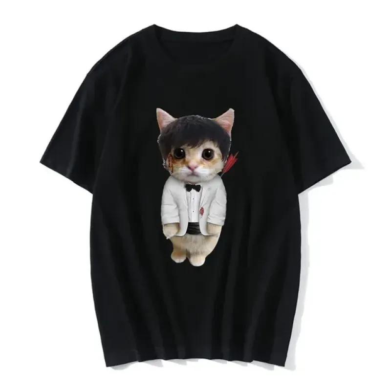 Забавная женская футболка El Gato Meme Sad Crying Cat Munchkin Kitty с 3D принтом, летние футболки в стиле Харадзюку, повседневная модная одежда