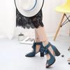 2024 New Women's High Heels Summer Elegant Bow Mesh Sandals Back Zipper Fish Mouth Party Sandals Fashion Women's Shoes