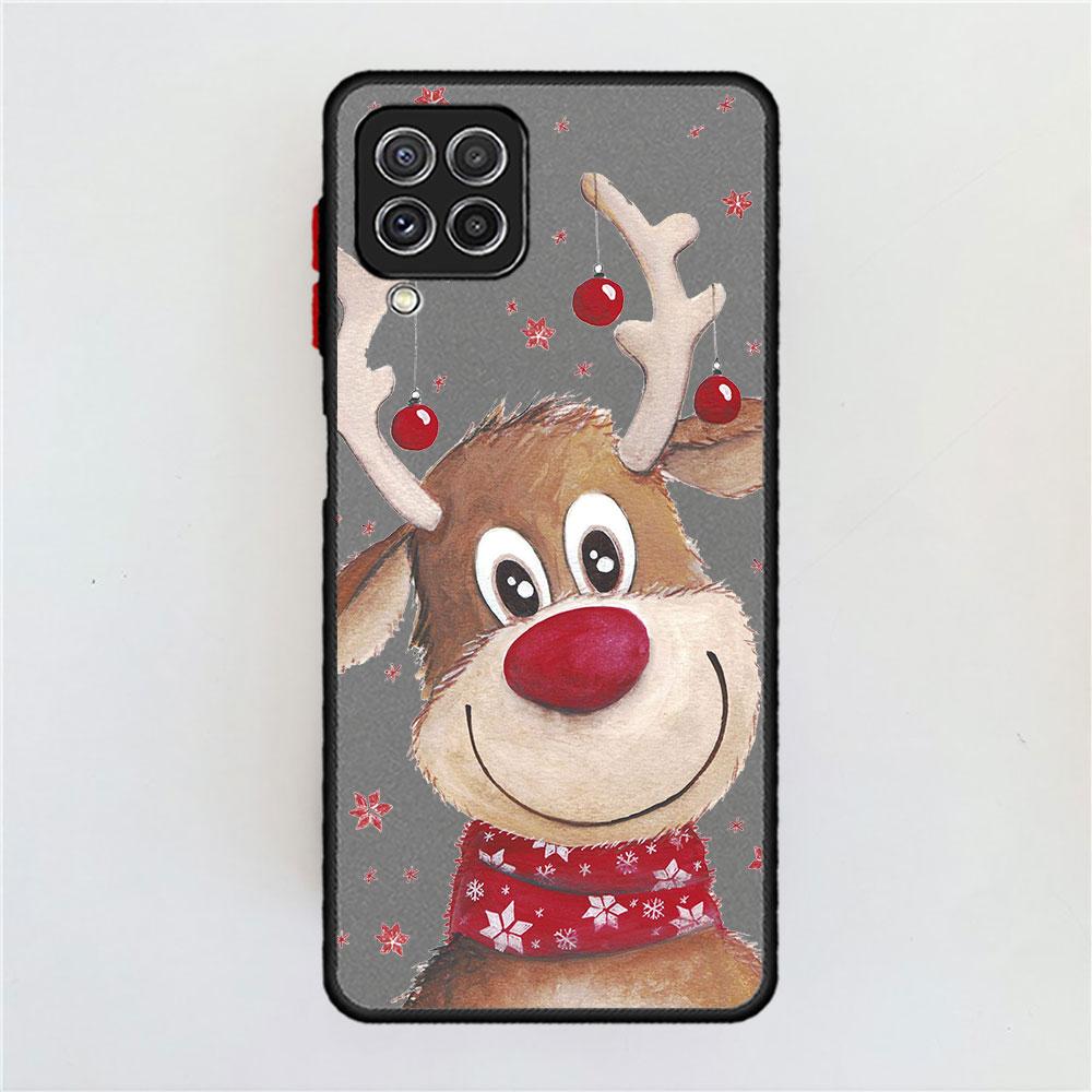 Рождественские подарки на Новый год лось снег матовый чехол для Samsung Galaxy A52 A12 A51 A32 A21s A71 A32 5G A12 A22 A53 A70 A50 телефон чехол