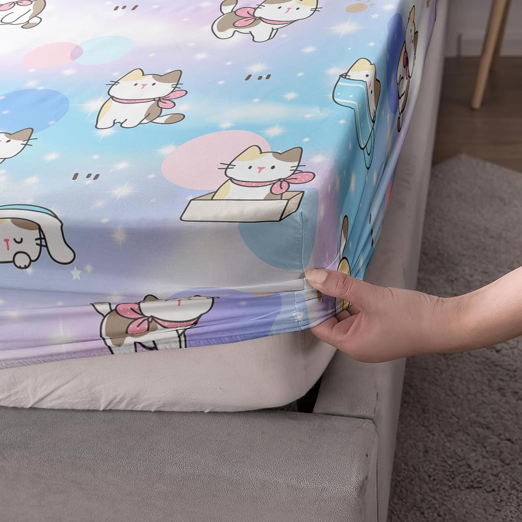 Постельное белье с мультяшным узором животных, шапка на кровать из трех частей, постельное белье с цифровой печатью, комплект из трех частей, для детей и взрослых