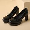 Мода Новые женские туфли-лодочки с квадратным носком и высоким каблуком для женщин, уличные туфли для платья, туфли на квадратном каблуке, слипоны, неглубокие, на платформе, на высоком каблуке, женские