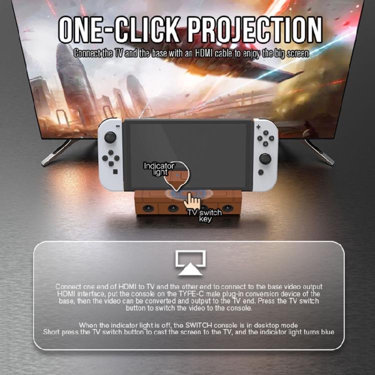 База-адаптер для ТВ, совместимая с HDMI, с Type-C/USB, игровой аксессуар для Switch/GC