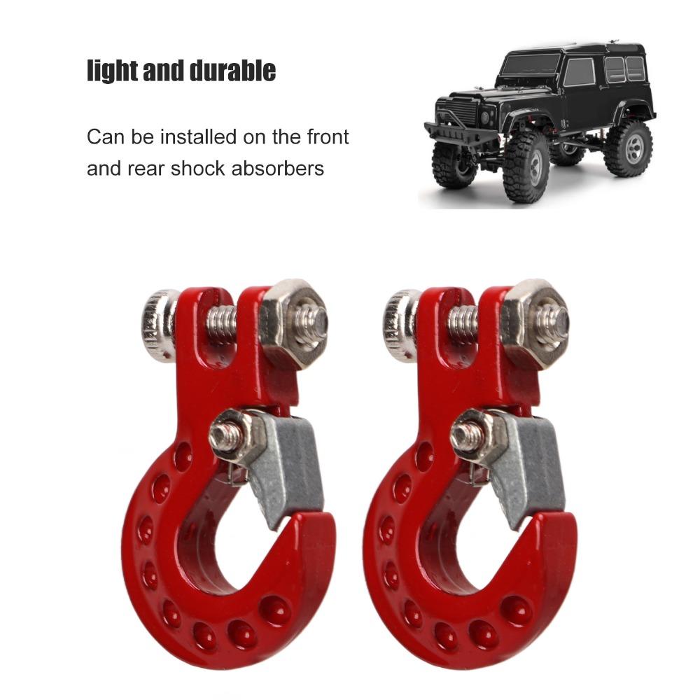 2Pcs 1/10 Scale Winch Trailer Hooks for SCX10/D90/D110/TF2/TRX4/Tamiya CC01 Climbing Car