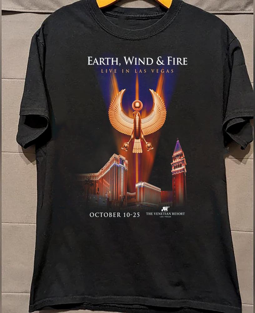 Редкая футболка Earth, Wind & Fire Band Tour 2025 Черная Все размеры S-5XL Унисекс
