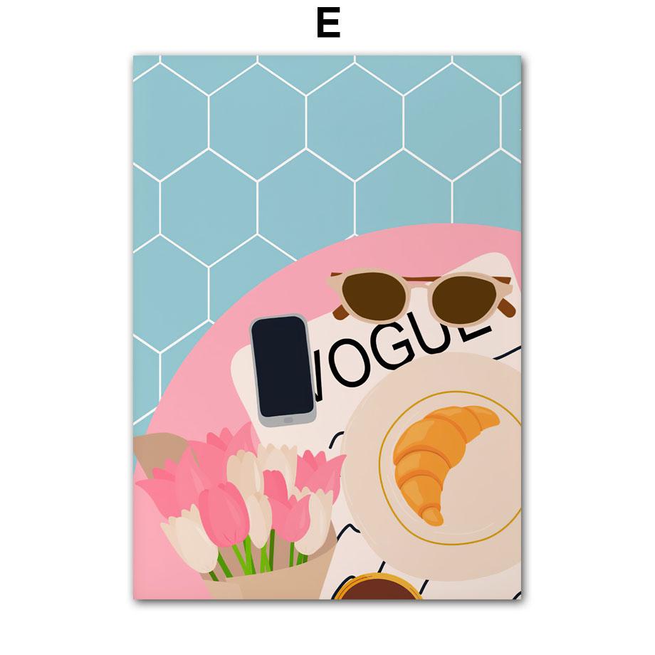 Девушка Тигровый Лист Ваза Цветы Абстрактный Пейзаж Постеры и Принты Настенное Искусство Холст Картина Картинки Для Гостиной Домашний Декор