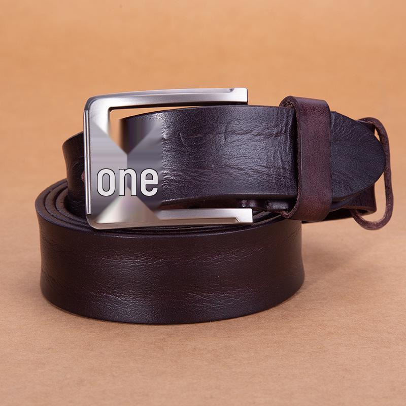 Мужской ремень из натуральной кожи - первый слой коровьей кожи, растительное дубление, ретро-деловой стиль, подарочный вариант