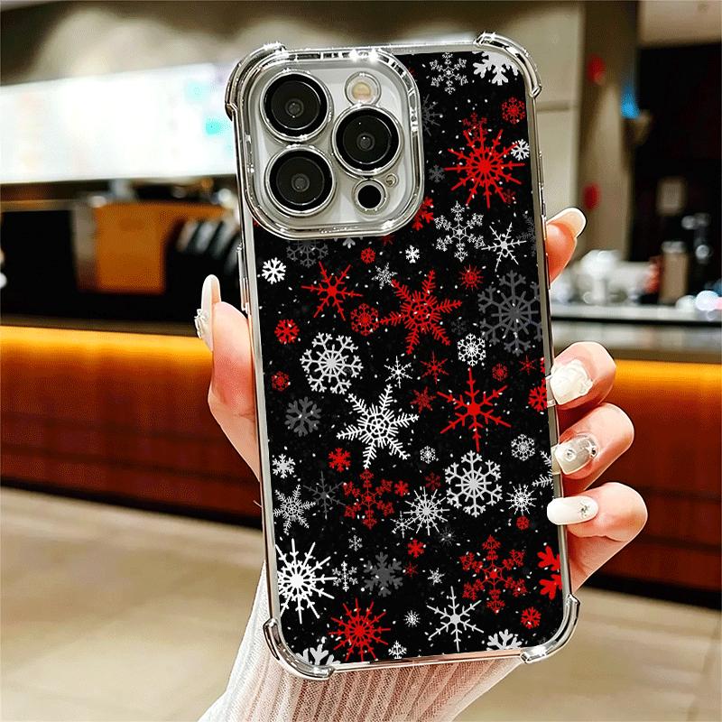 Чехол для телефона со снежинкой, зимний, холодный, с покрытием, для iPhone 16 17 Pro Max Air 16E 14 15 Plus 12 13 Mini, противоударный, с подушкой безопасности