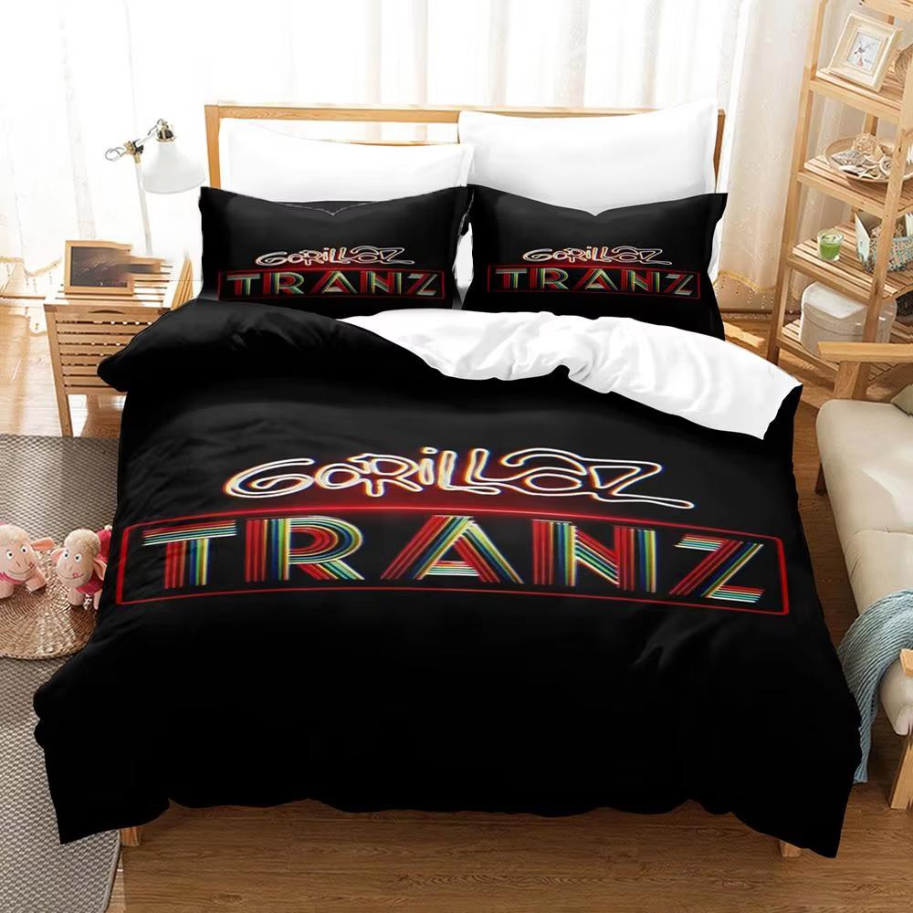 Music Band Gorillaz Bedding Set Anime Duvet Covers Double Bed Twin Size Bedding Quilt Cover Cartoon Children'S Bed Set For Home