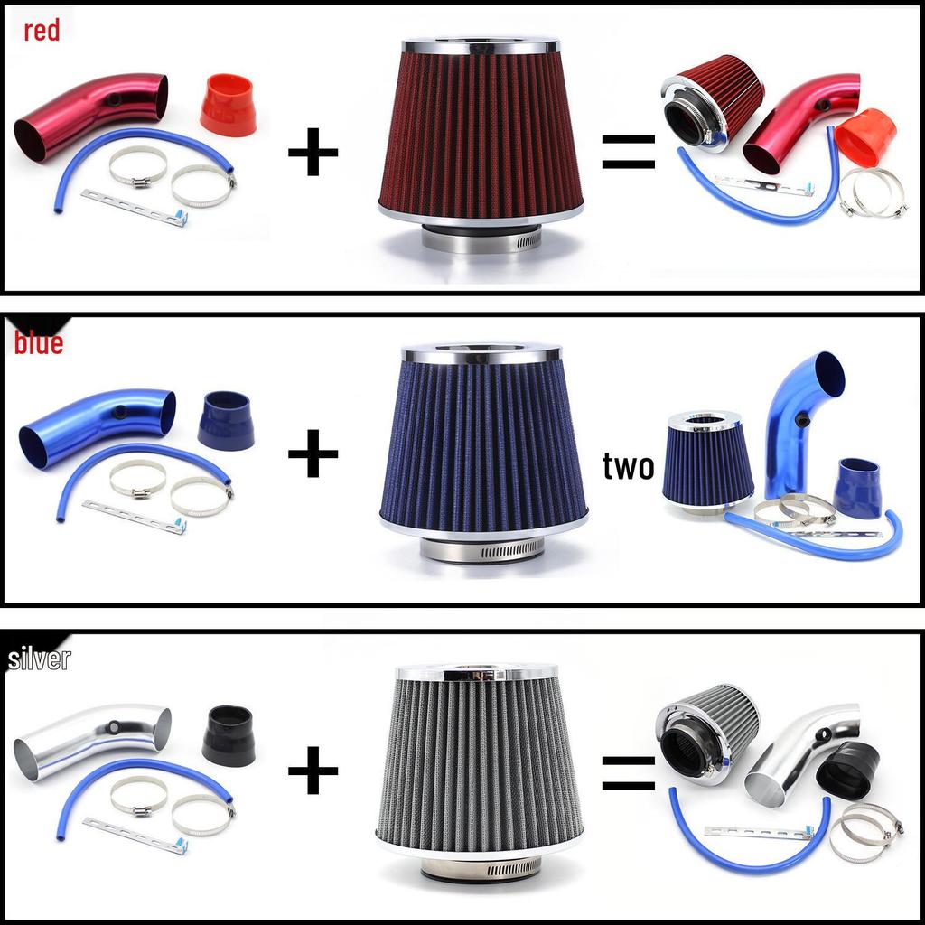 Universal 76MM Aluminum Intake Pipe & Air Filter Kit - Mushroom Head Design