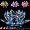 Lotus Crystal Glass Figure Paperweight Ornament Feng Shui Decor Collection - Good Luck Arrangements