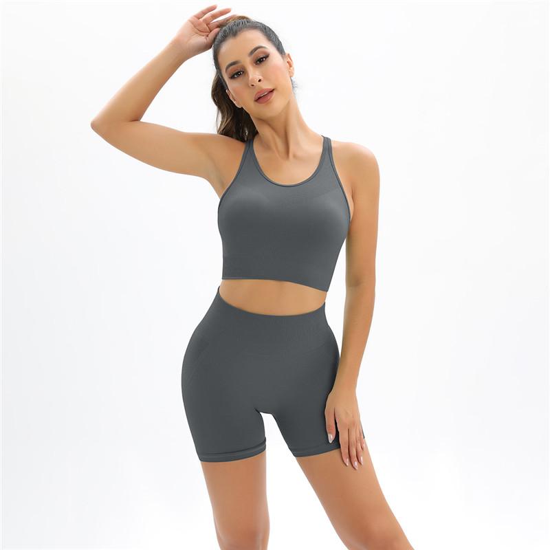 Бесшовные шорты для йоги Auroth, женский костюм для фитнеса, бюстгальтер с красивой спиной, быстросохнущая спортивная одежда для спортзала