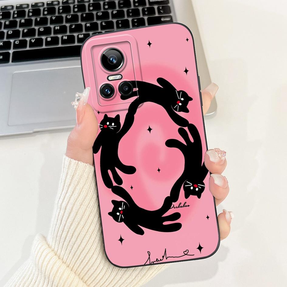 Чехол для Realme GT Neo 3 RMX3561 RMX3560 Ударопрочный Чехол Модный Тюльпан Мягкий Силикон Матовый Чехлы для Телефона Для Realme GT Neo3 Coque