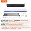 Dust Barrier Poles, 10 Ft Barrier Poles, Dust Barrier System with 4 Telescoping Poles, Magnetic Zipper, Carry Bag and 32.8x13.12 Ft Plastic Film, for
