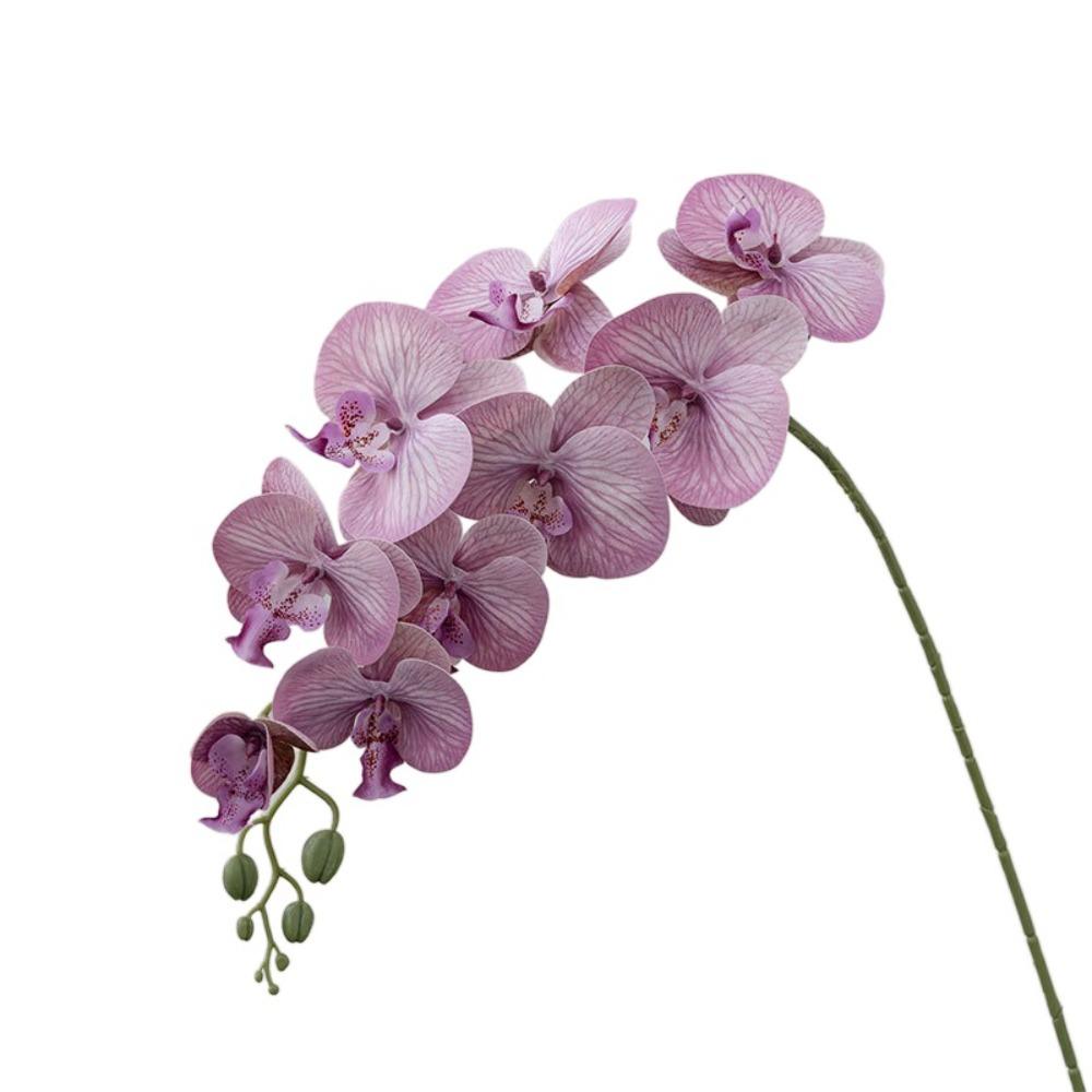 9 Head Artificial Phalaenopsis Branches Real Touch Fake Flowers Office Desktop