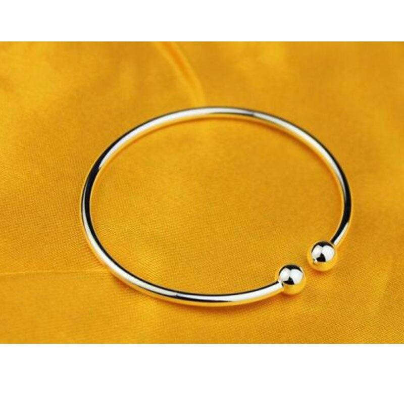 Классические открытые браслеты-манжеты из стерлингового серебра 925 пробы и браслеты для женщин, модные ювелирные изделия, браслеты S-B14