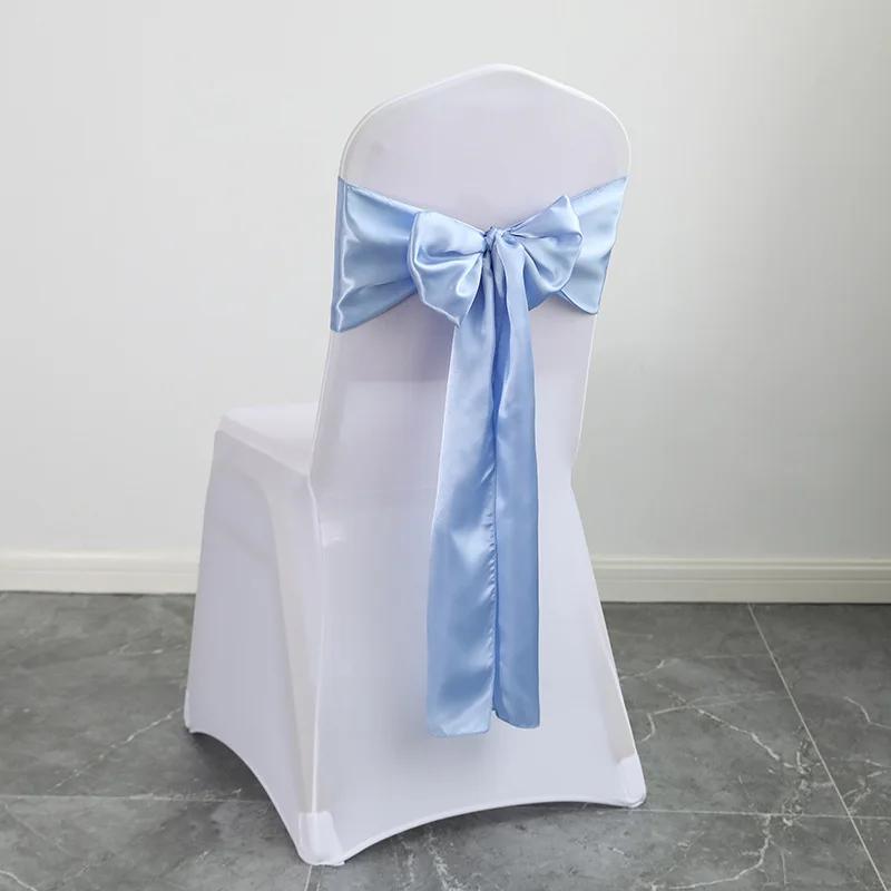 10pcs Satin Chair Belt with Bow Decoration, Universal Chair Cover Ribbon Tie Wedding Chair Back Decor/chair Sashes Wedding