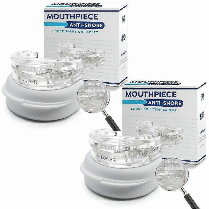 2PCS ANTI SNORING MOUTH GUARD, Device Sleep Aide Adjustable Mouth-Free Buds