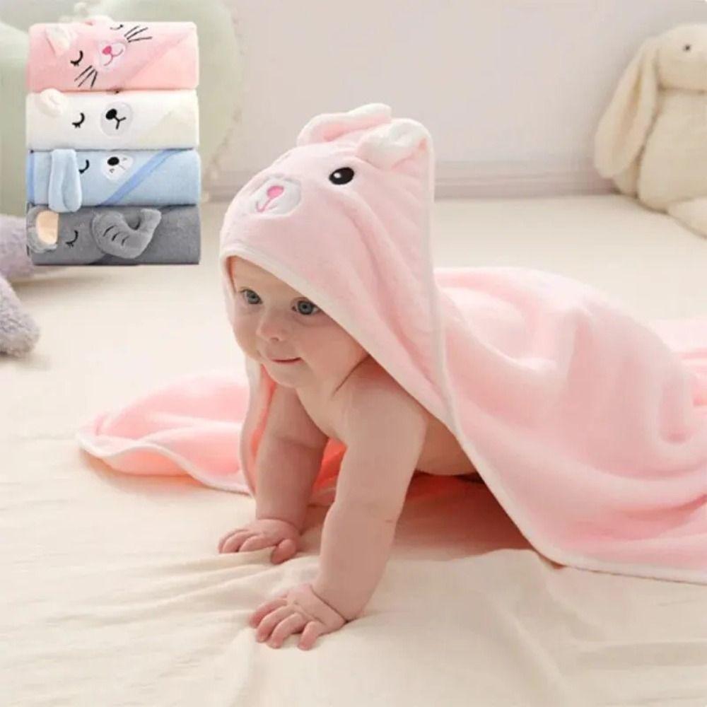 Coral Velvet Newborn Towel 80x80cm Toddler Bathrobe Newborn Kids Bathrobe Baby Bath Towels  Boys