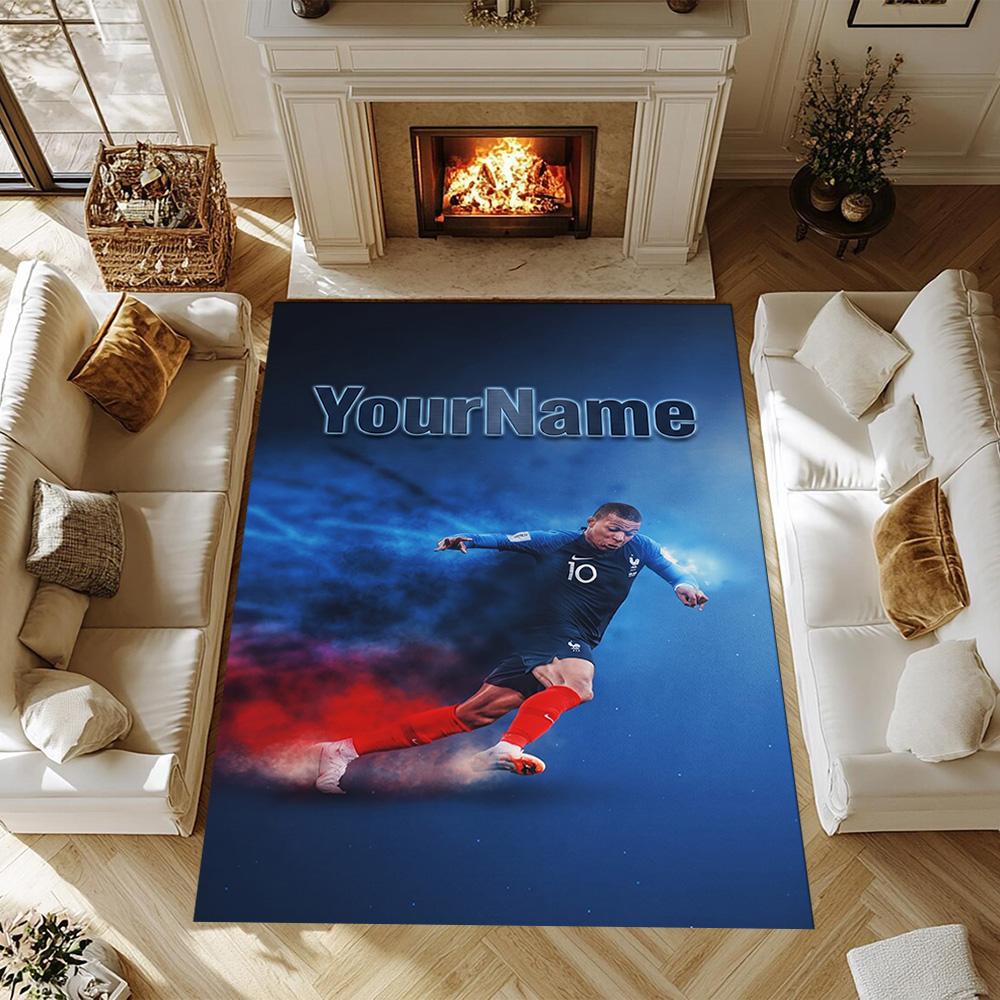 Mbappe 126 Customizable Name Carpet Perfect for Bedrooms Hallway Dining Room Dormitory Anti-slip Rug Decorate Offices Spiritual Gift