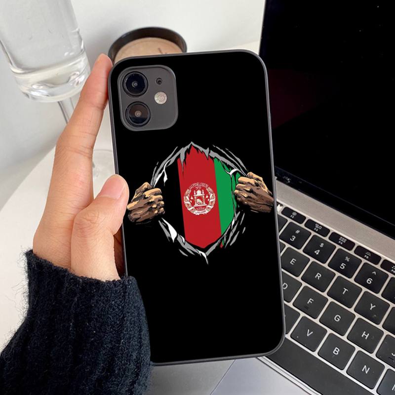 Чехол для телефона с флагом Афганистана для iPhone 13 8 7 6S Plus X 5S SE 2020 XR 11 12 mini pro XS MAX