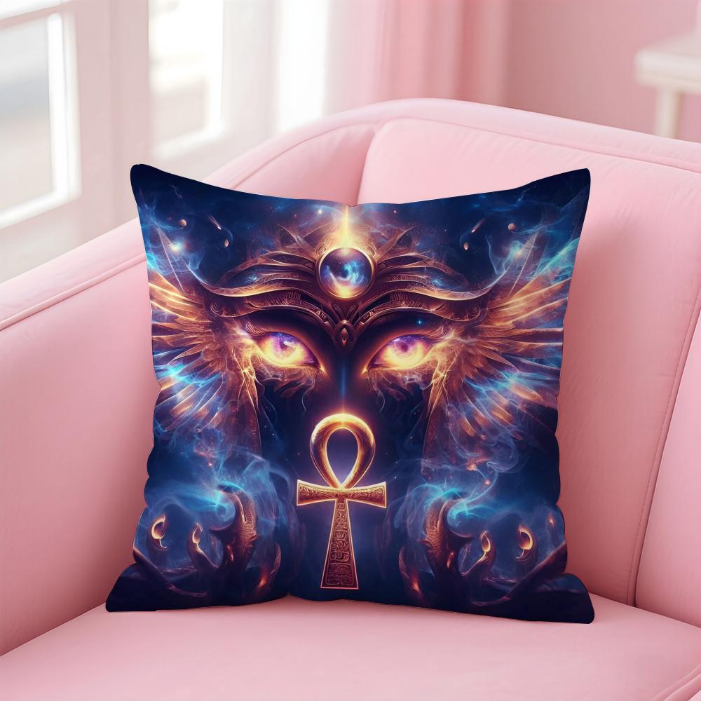 Ancient Ecology Life Talisman Pattern Cushion Cover Pillow Case Soft Skin Friendly Fabric Concealed Zipper