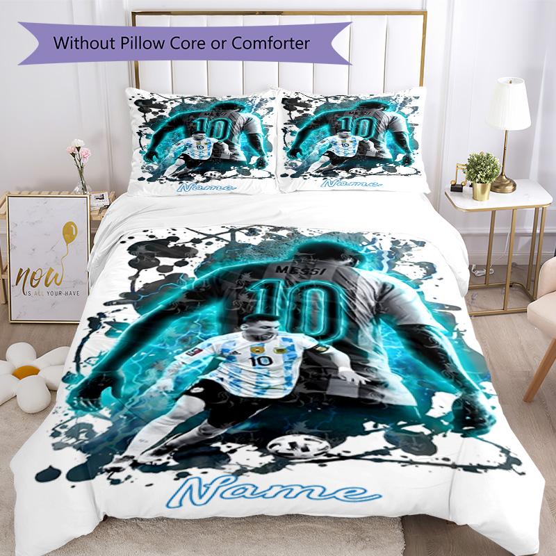 Messi Customize your name Bedding Set Breathable Duvet Cover with Pillowcases Home Decoration Birthday Gift