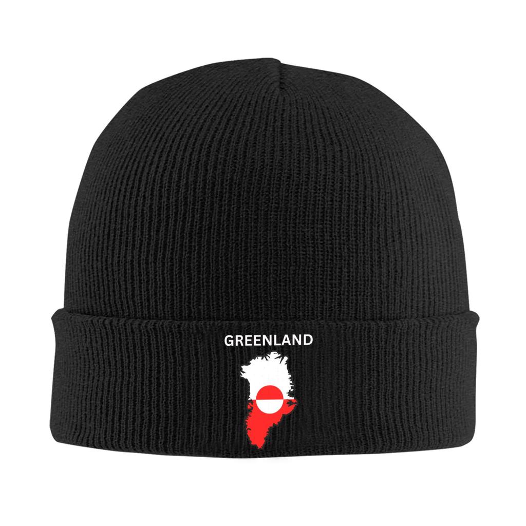 Greenland Flag Map Beanie Hats Bonnet Hats Unisex Adult Cute Outdoor Skullies Beanies Autumn Winter Printed Head Wrap Caps