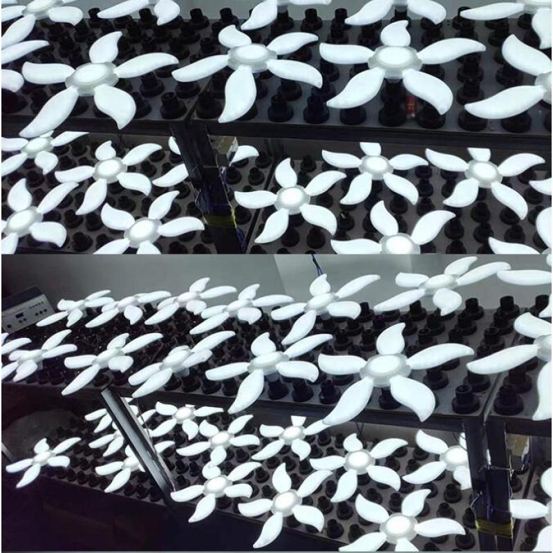 75 Вт, 140 светодиодов, 5-створчатый складной деформируемый светильник для гаража, 4800 лм, E27, в форме вентилятора, потолочная лампа для мастерской