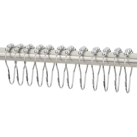 12 шт., устойчивые к ржавчине бусины, крючки для занавесок для душа, кольцо, аксессуары для домашней ванной комнаты