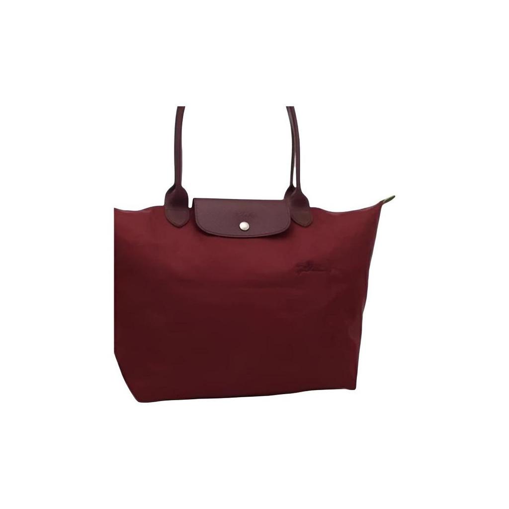 Longchamp Логотип бренда Le Pliage Дизайн Нейлоновая Сумка-тоут для покупок Ручная Сумка на плечо Большая Женская Сумка-тоут Гранат 1899919P98