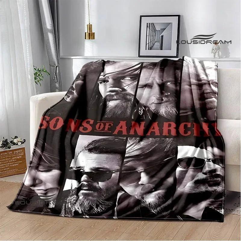 Плед Sons of Anarchy Ретро-принт Мягкий Теплый для Детей Идеальный Подарок на Пикник или День Рождения