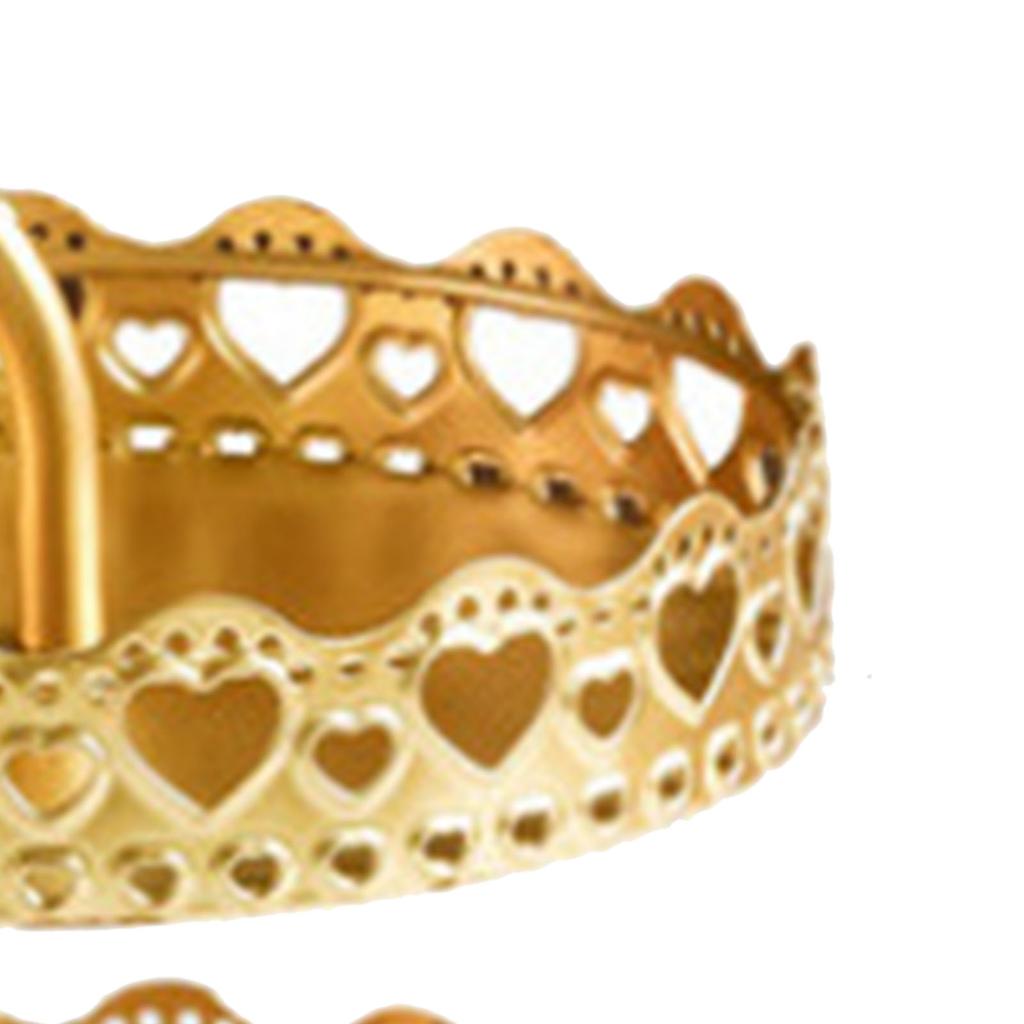 Double Layer Pastry Tray Decorative Copper Gold Biscuits Dessert Display Plate for Wedding Loving