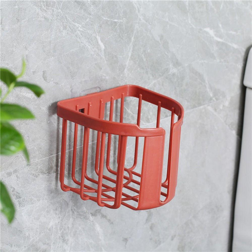 Bathroom Kitchen Self-Adhesive Punch-Free Roll Paper Storage Rack Oilet Paper Shelf Tissue Holder