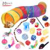12-24pcs Set Pet Kitten Toys Variety Cat Toy Combination Set Cat Toy Funny Cat Stick Sisal Mouse Bell Ball Cat Supplies 5