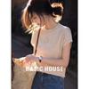 Базовый женский вязаный топ Basic House с круглым вырезом и вышивкой