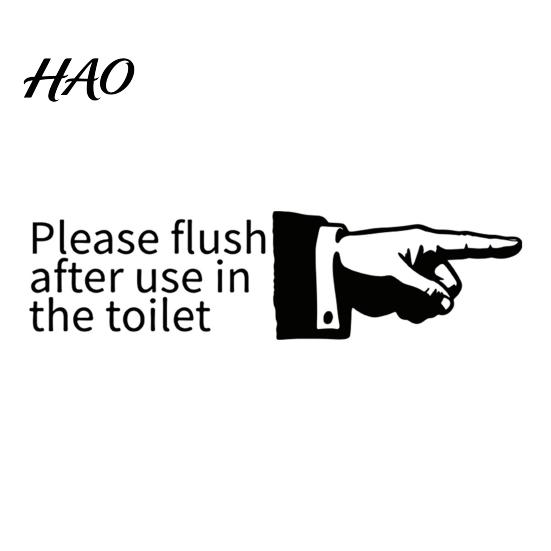 Humorous Bathroom Wall Art Glow in The Dark Toilet Sticker, Finger And Remind to Flush Funny Restroom Signage Stickers Design, Waterproof PVC