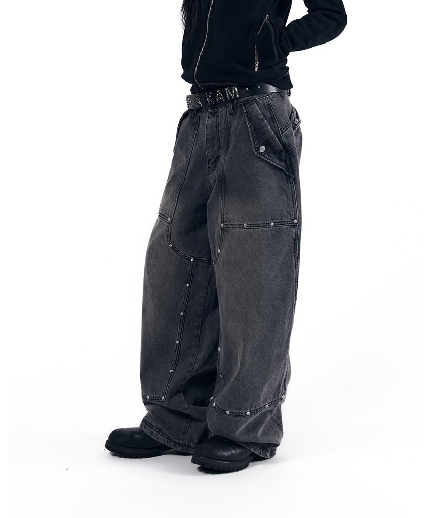 AAKAM Steve Double Knee Denim Pants (Gray)
